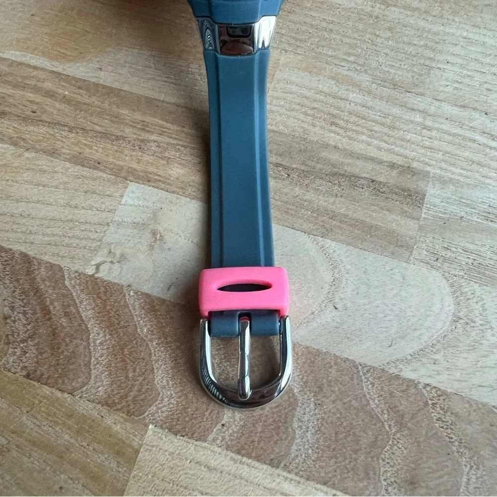 Armitron ladies gray and pink digital sport watch NEW BATTERY